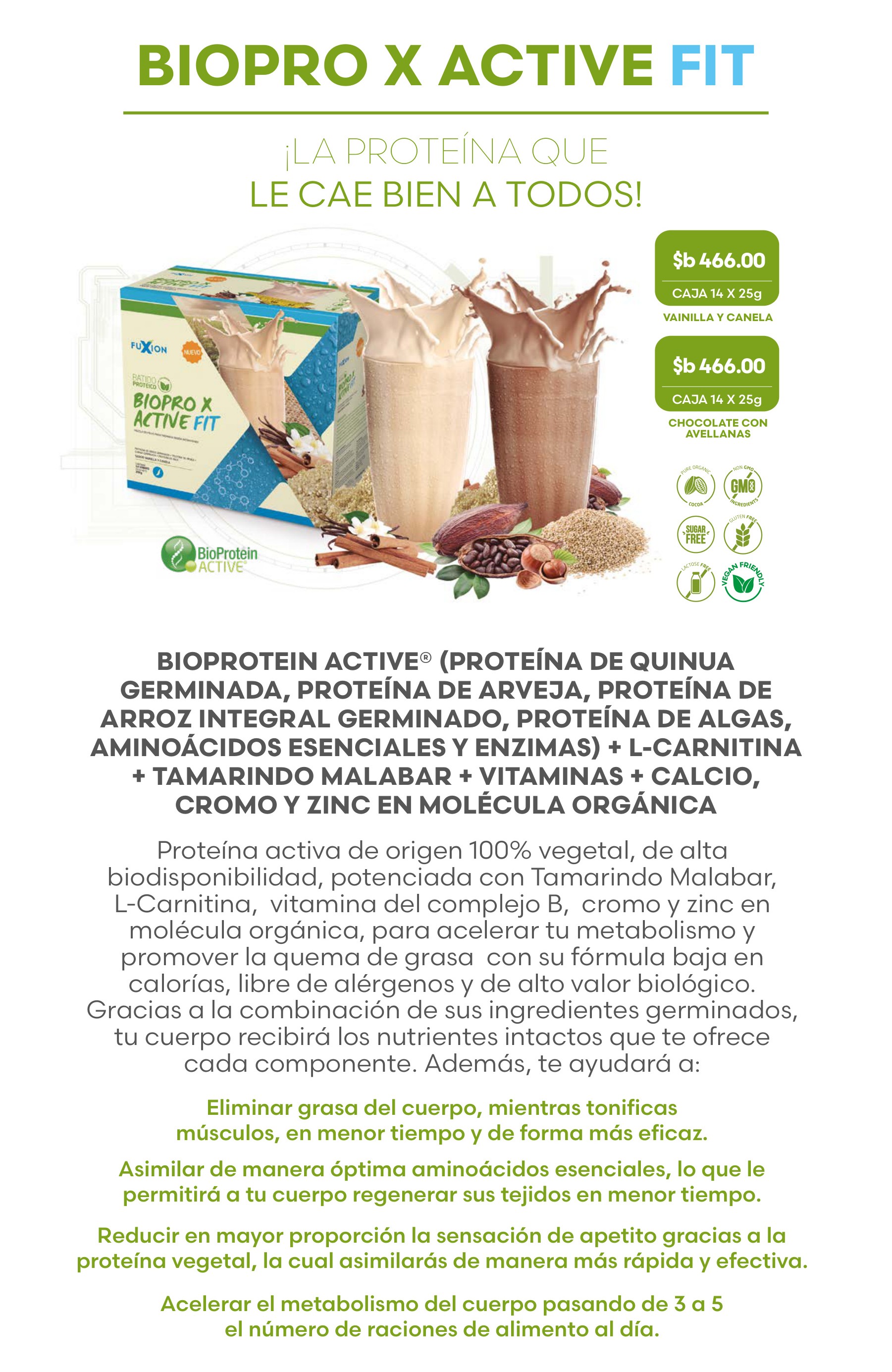 Biopro X Active Fit Chocolate con Avellanas